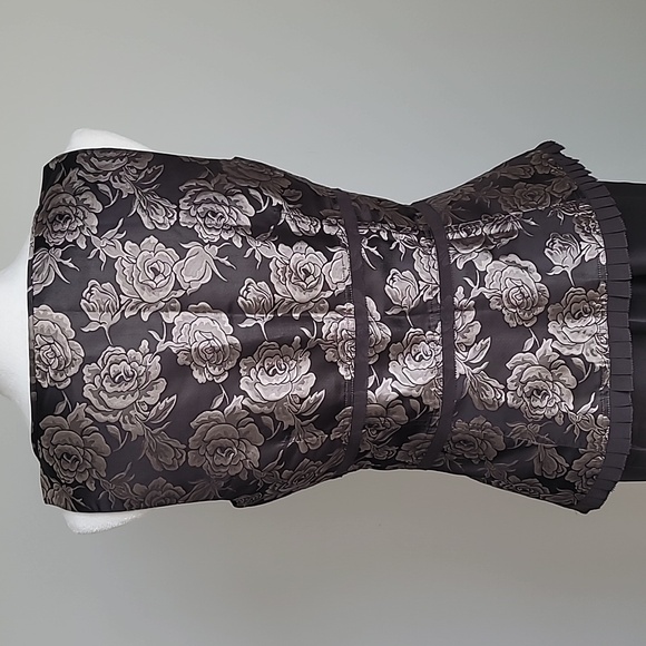 NWOT 100% Silk Vintage Formal Ann Taylor Top & Skirt, Brown, Size: 8 - Picture 5 of 16